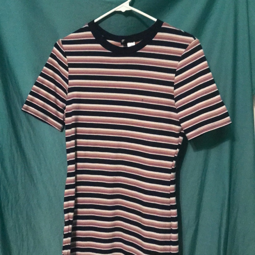 Thigh length, striped dress